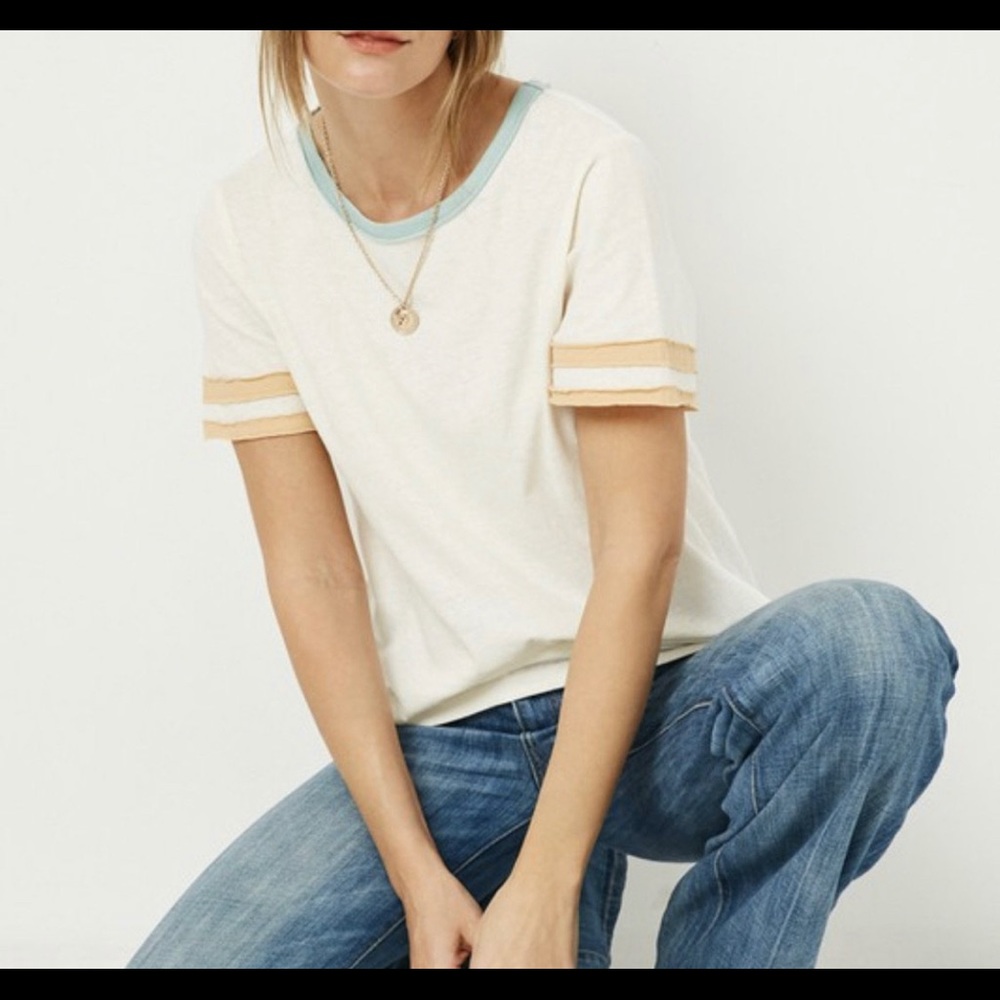 Hayden Beachy striped sleeve tee